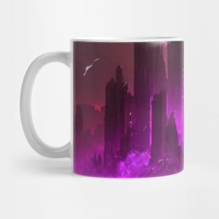 Dystopian Ruined City in a Storm Mug